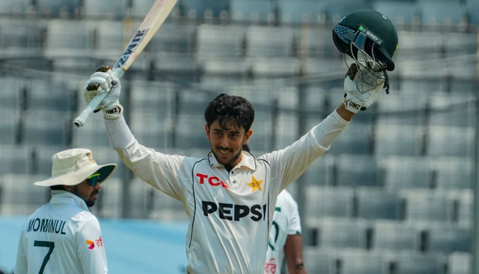 Azan Awais becomes 14th Pakistan batter to hit Test century on debut