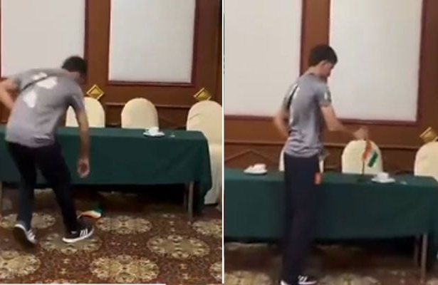 Sameer Khan’s gesture of respect toward the Indian flag goes viral, drawing global praise.