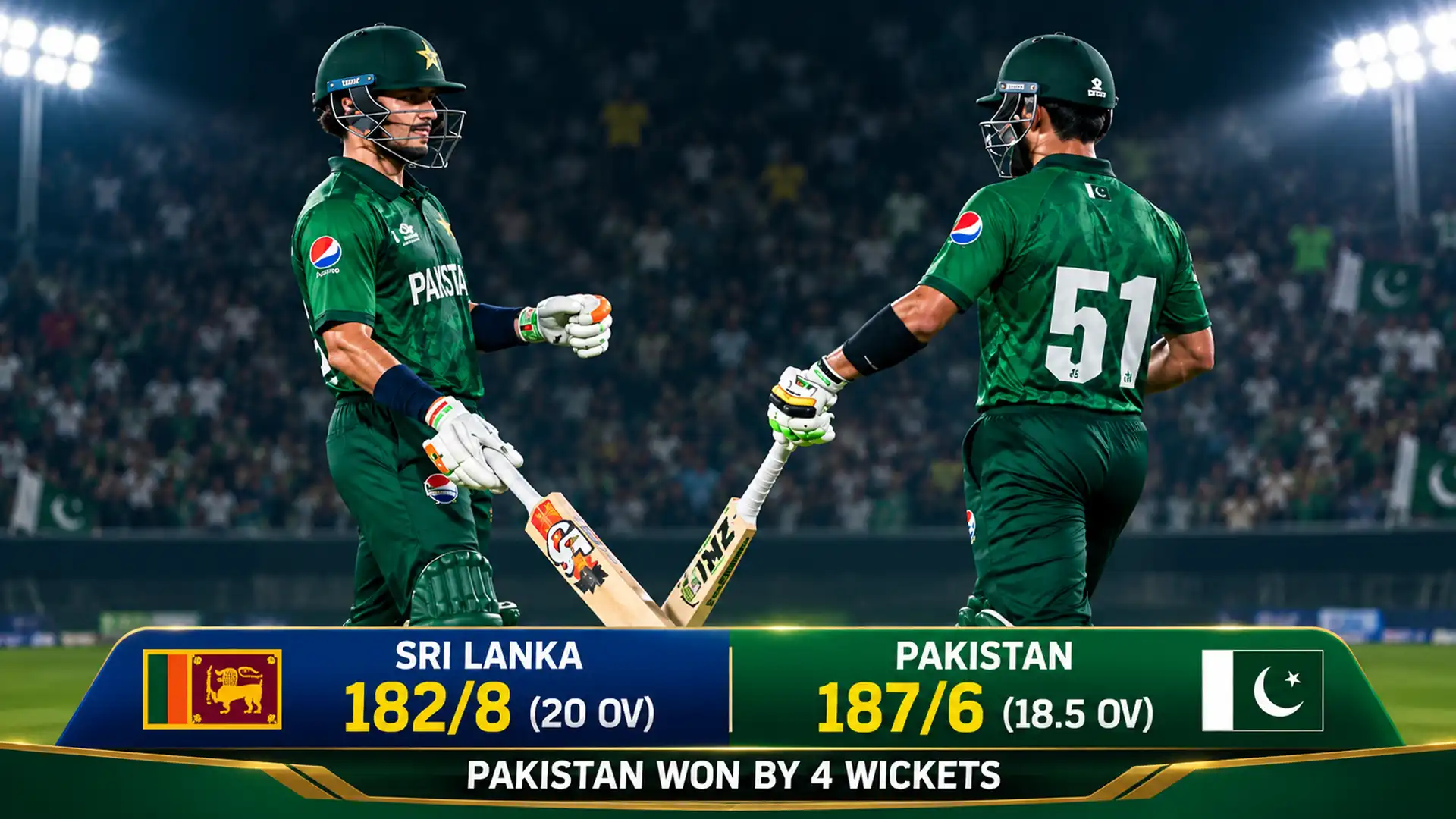 Pakistan Beat Sri Lanka by Four Wickets in First T20I