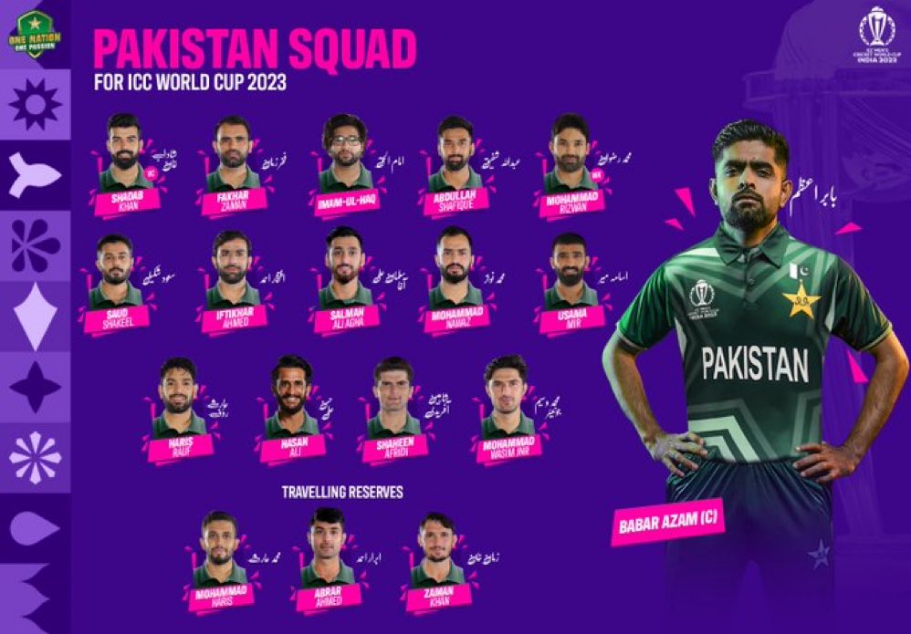 pcb-announces-pakistan-squad-for-world-cup-2023