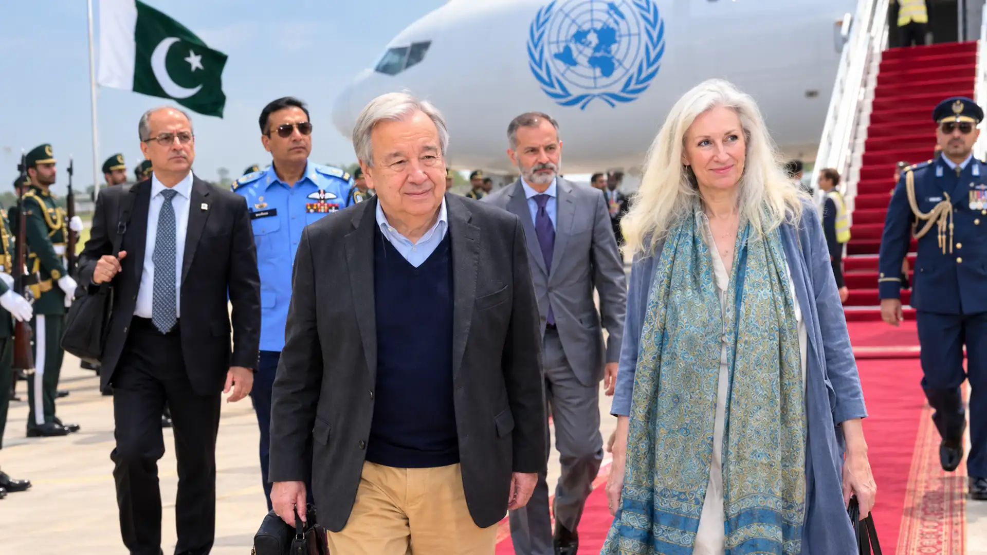 یو این سیکریٹری جنرل انتونیو گوتریس اسلام آباد پہنچ گئے